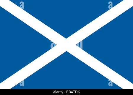 Flagge von Schottland, der nördlichste Teil des Vereinigten Königreichs. Stockfoto