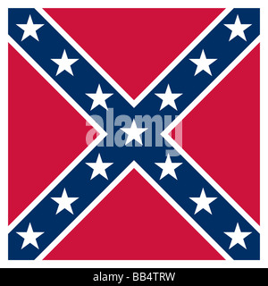 Historische Flagge der Vereinigten Staaten von Amerika. Konföderierte Soldaten trug diese Schlacht Flagge während des Bürgerkrieges. Es war neve Stockfoto