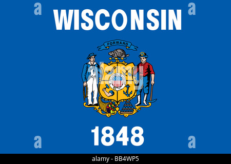 Wisconsin Staatsflagge Stockfoto