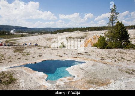 WY, Yellowstone-Nationalpark, Upper Geyser Basin, Blue Star Frühjahr Stockfoto