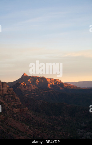 Westrand des Colorado-Plateaus am sunset View südlich von Kolob Canyons überblicken Zion Nationalpark, Utah Stockfoto