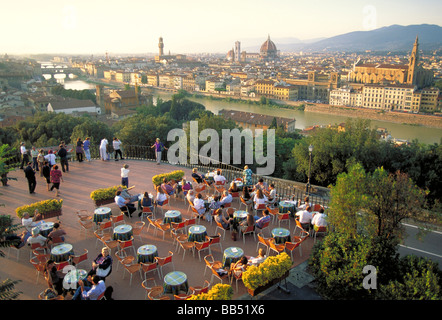 Elk140 2729 Italien Toskana Florenz Stadtansicht von Piazzale Michaelangelo Stockfoto