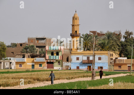 Nile River Ägypten Bauernhof Landwirt Landwirtschaft Feld Stockfoto