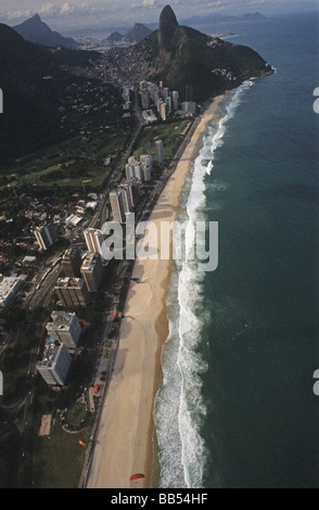 Blick vom Gleitschirm über Sao Conrado Beach-Rio de Janeiro Brasilien Stockfoto