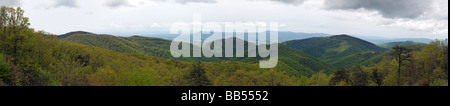 Frühling Panoramablick von den beiden Meile laufen übersehen auf der Skyline Drive im Shenandoah National Park Virginia USA Stockfoto