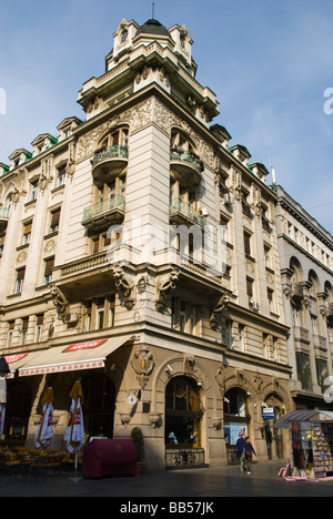 Architektur entlang der Fußgängerzone Knez Mihailova in Mitteleuropa Belgrad Serbien Stockfoto