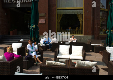 Cafe Moskwa Terrasse Terazije Straße in Belgrad-Serbien-Europa Stockfoto