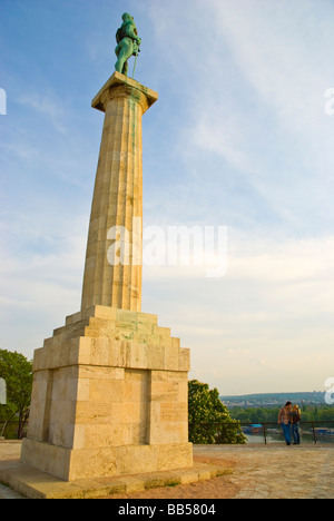Pobednik Victor Statue im Kalemegdan-Park in Mitteleuropa Belgrad Serbien Stockfoto