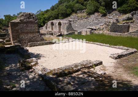 Heiligtum des Asklepios in antiken römischen Stadt von Butrint Weltkulturerbe im Nationalpark in der Republik Albanien Stockfoto
