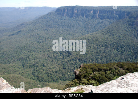 Jamison Valley wie Könige-Tabelle in die Blue Mountains National Park, New-South.Wales, Australien. Stockfoto