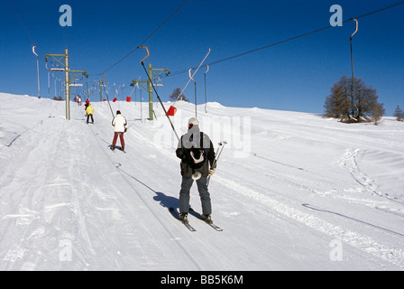 Entfernten Sessellift der Skistation von Valberg Stockfoto