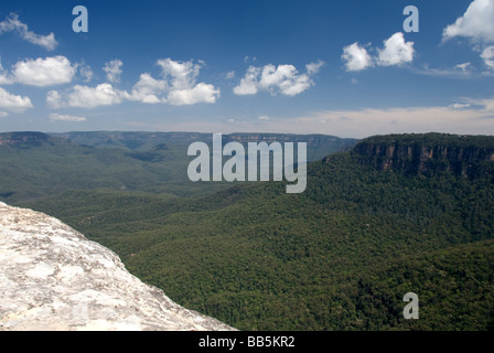 Jamison Valley wie Könige-Tabelle in die Blue Mountains National Park, New-South.Wales, Australien. Stockfoto