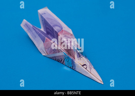 Britisches Geld Origami Stockfoto