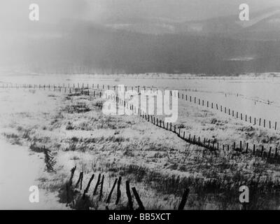 Geografie/Reisen, Deutschland, Innerdeutsche Grenze, bei Bad Sachsa, Harz, Januar 1969, Stockfoto