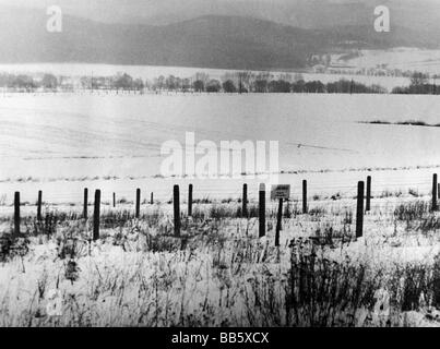 Geografie/Reisen, Deutschland, Innerdeutsche Grenze, bei Bad Sachsa, Harz, Januar 1969, Stockfoto