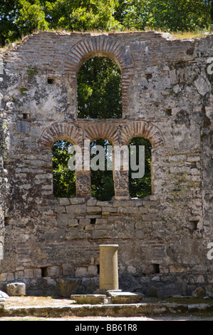 Die große Basilika in antiken römischen Stadt von Butrint Weltkulturerbe innerhalb eines Nationalparks in der Republik Albanien Stockfoto
