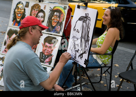 Street Art auf den Las Ramblas in Barcelona Spanien Stockfoto