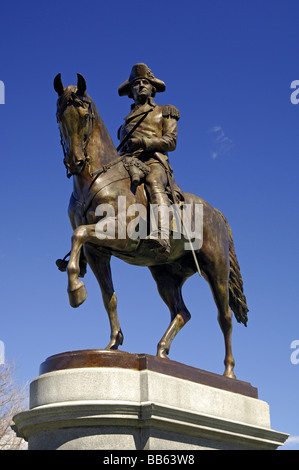 Reiterstatue von George Washington in Boston Public Garden, Boston Ma, Massachusetts, USA Stockfoto
