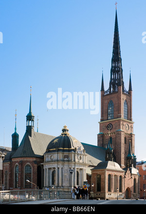 Riddarholmskyrkan, oder Riddarkyrkan, eine Kirche in einem Teil von Stockholm s Old Town genannt Riddarholmen Stockfoto