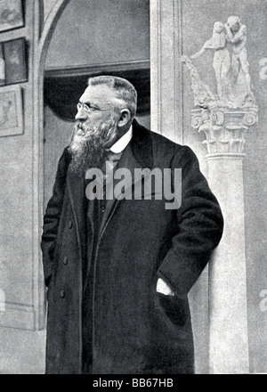 Rodin, Auguste, 12.11.1840 - 17.11.1917, französischer Bildhauer, halbe Länge, Foto, 1901, Stockfoto