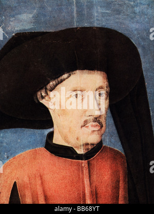 Heinrich der Seefahrer, 4.3.1394 - 13.11.1460, Herzog von Viseu, Sohn des Johannes I., Porträt, Miniatur aus 'Cronica de Guine' von Eannez de Azurara, Nationalbibliothek, Paris, Stockfoto