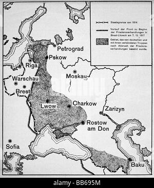 Ereignisse, Erster Weltkrieg/erster Weltkrieg, Ostfront, Vertrag von Brest-Litowsk, 3.3.1918, Stockfoto