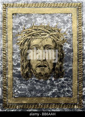 Jesus Christus, ca. 4 v. Chr. - ca. 33 v. Chr., Porträt, mit Dornenkrone, Votivbild, Stockfoto