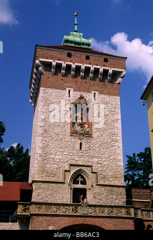 Polen, Krakau, St. Florian's Gate, Florianska Tower Stockfoto