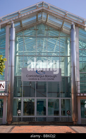 Carrickfergus Borough Museum und civic Center dieses Gebäude beherbergt auch den Rat Abteilungen und touristisches Informationszentrum Stockfoto