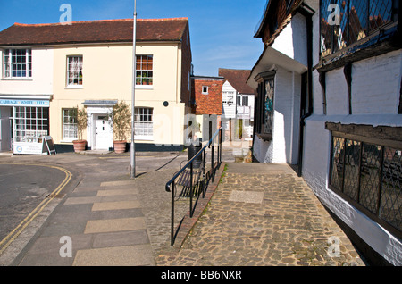 A Straßenszene in Midhurst Stadt in West Sussex Stockfoto