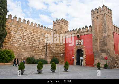 Hierhin, Alcazar von Sevilla Spanien Stockfoto