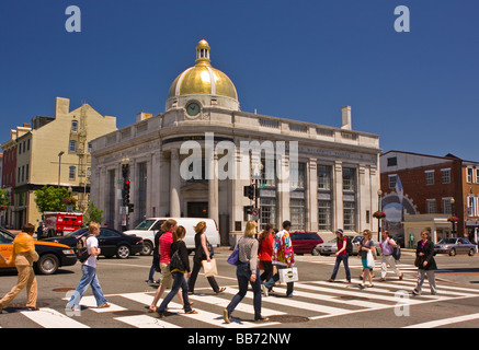 WASHINGTON DC USA Menschen an der M Street in Georgetown Stockfoto