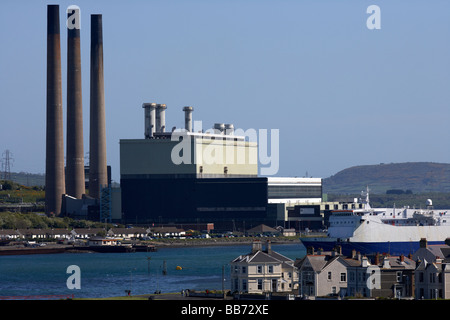 Ballylumford gasbefeuerte Kraftwerk Larne Hafen Grafschaft Antrim Nordirland Vereinigtes Königreich Stockfoto