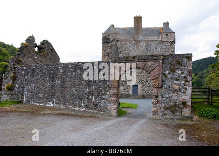 Neidpath Castle Tweed Valley Peebles Stockfoto