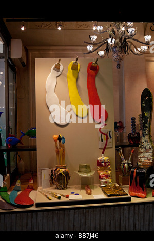 Anzeige der bunte Murano-Glas im Schaufenster, Venedig-Italien-Europa Stockfoto