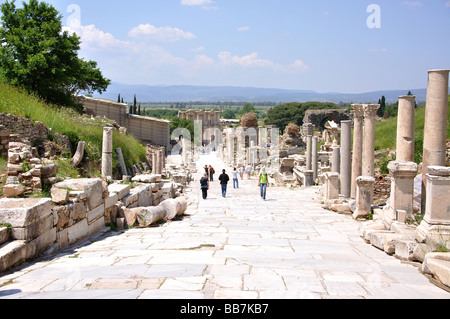 Curetes Street, antike Stadt Ephesus, Selcuk, Provinz Izmir, Republik Türkiye Stockfoto