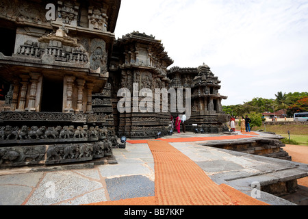 Hoysaleswara Tempel, Halebid, Karnataka, Indien Stockfoto