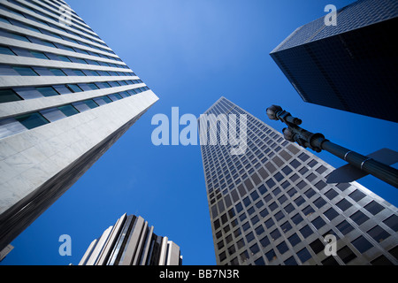 Dächer Wolkenkratzer in der Innenstadt von Los Angeles City Business District, Kalifornien, USA. Stockfoto
