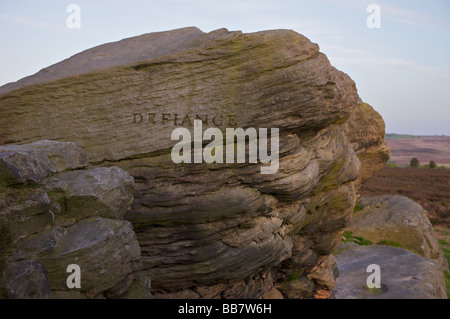 Defiance, drei Schiffe, birchenfarbig Rand, Derbyshire Peak District Stockfoto