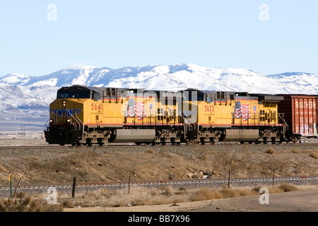 Güterzug östlich von Boise, Idaho Stockfoto