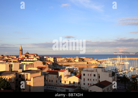 Alghero Sardinien Italien italienische Leben Euro Insel Mittelmeerhafen Reisen sardischen Hafenstadt europäisches Europa Stockfoto