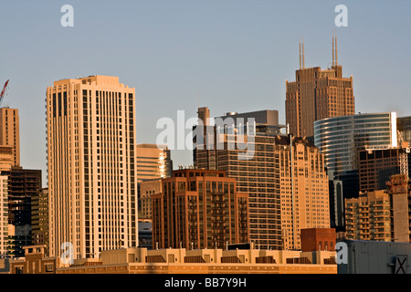 Goldener Sonnenuntergang in Chicago IL Stockfoto