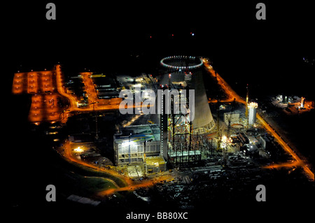 Luftaufnahme, Kohle-Kraftwerk, Baustelle, EON plant Datteln 4, Kühlturm, Datteln, Ruhrgebiet, Nordrhein-Westph Stockfoto