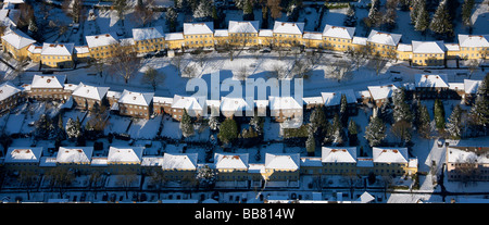 Luftaufnahme, Saliersiedlung, Apartmenthäuser, Mülheim nach Hause Bauunternehmen, Mülheim, Ruhrgebiet, Nordrhein-Westfalen, Ge Stockfoto