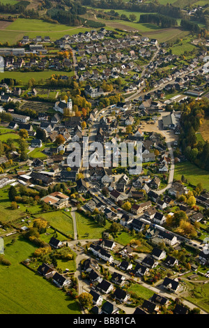 Luftaufnahme, Freilichtbuehne Elspe, Open air Theater, Karl-May-Festspiele, Bielefelder Straße, Elspe, Lennestadt, Sauerland, N Stockfoto