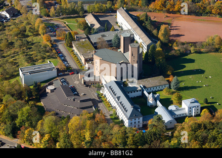 Luftaufnahme, Haus der Stille, Haus der Stille, Benediktiner der Abtei St. Ottilien, Benediktiner Abtei Koenigsmuenster, Stockfoto