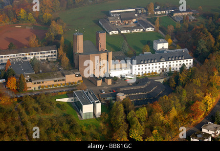 Luftaufnahme, Benediktiner-Kloster Koenigsmuenster, Benediktiner der Abtei von St. Ottilien, Haus der Stille, Haus des Silen Stockfoto