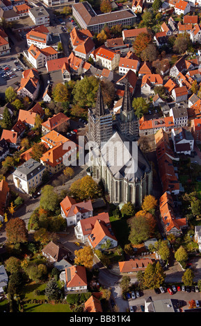 Luftaufnahme, Wiesenkirche Kirche, Soest, Kreis Soest, Soester Boerde, Südwestfalen, NRW, Deutschland, Europa Stockfoto