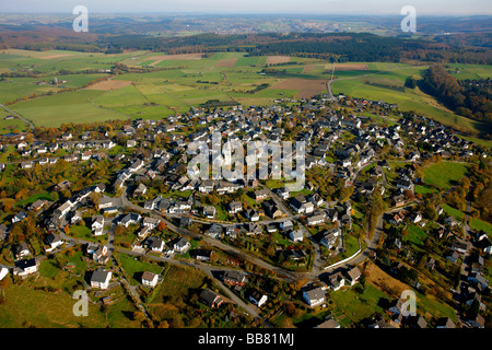 Luftaufnahme, Hirschberg, Warstein, Kreis Soest, Soester Boerde, Südwestfalen, NRW, Deutschland, Europa Stockfoto