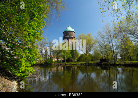 Historische Gross-Sand-Wasserturm in Wilhelmsburg, Hamburg, Deutschland, Europa Stockfoto